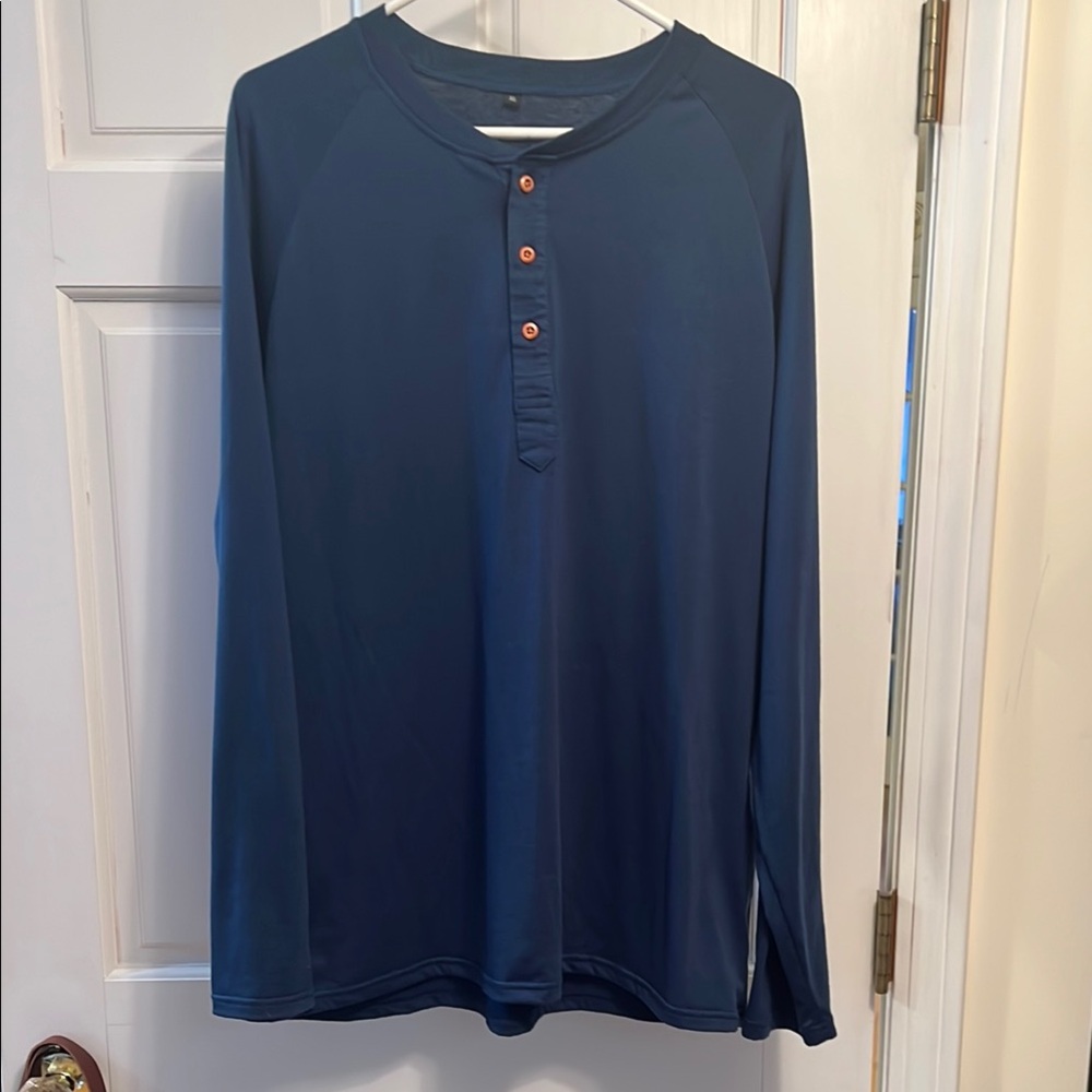 Amazon Blue Long Sleeve Tee with Relaxed Fit